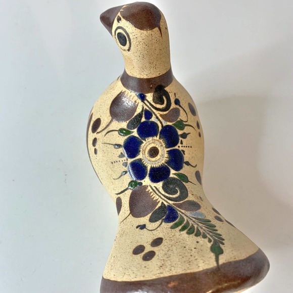 VTG Netzi Bird Dove Pottery Figurine Mexico Floral Corcho Hand Made - Picture 11 of 11